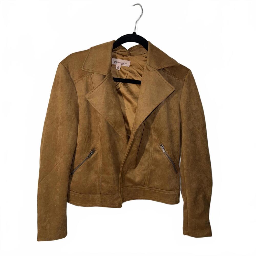Philosophy Republic Clothing Women's Faux Leather Suede Jacket Size Small